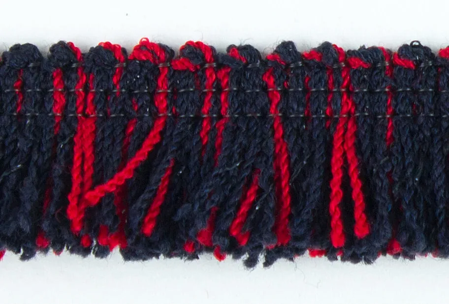 3/4" Black & Red Fringed Trim