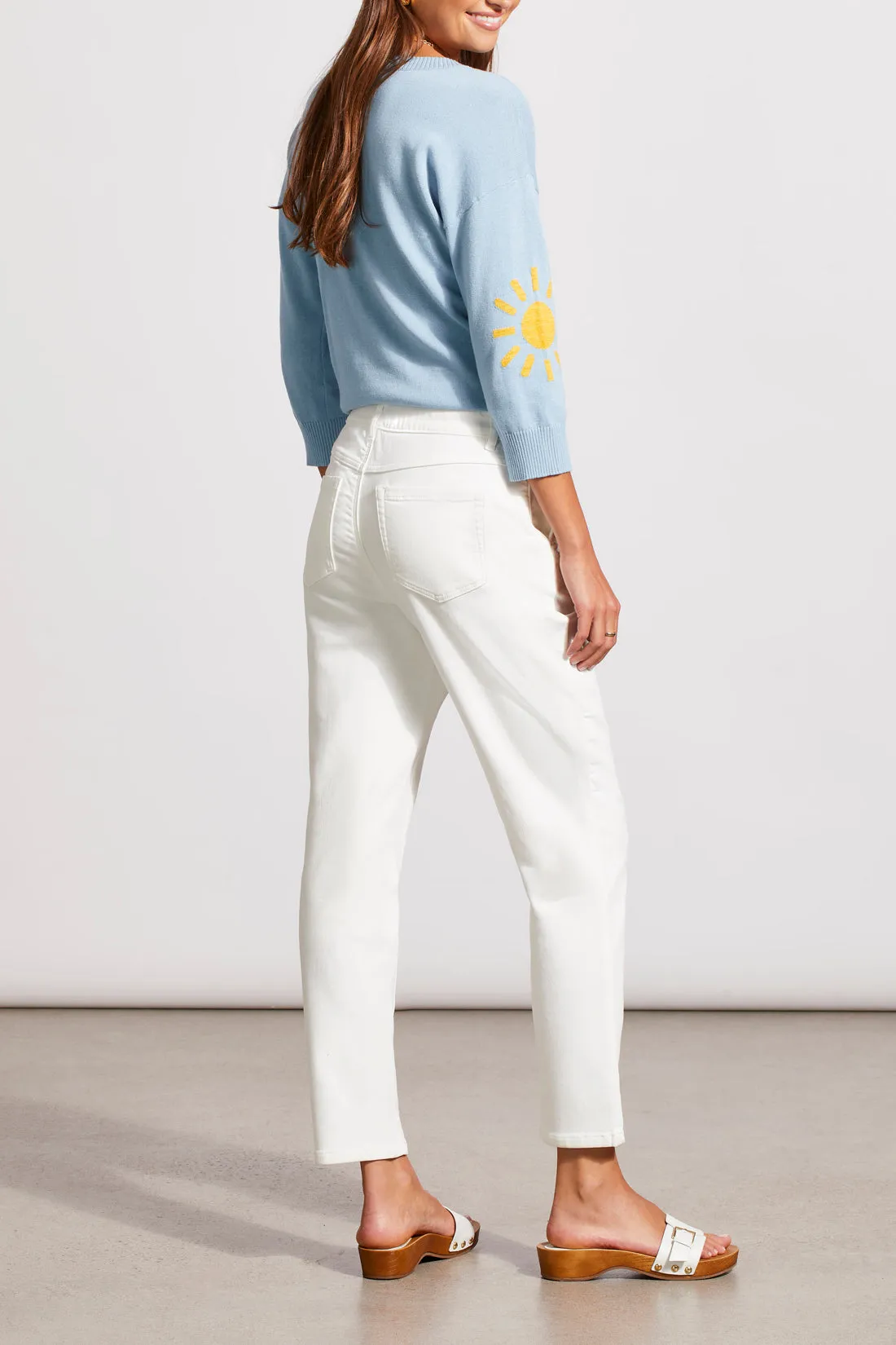 Audrey Drawcord Jogger in White - FINAL SALE