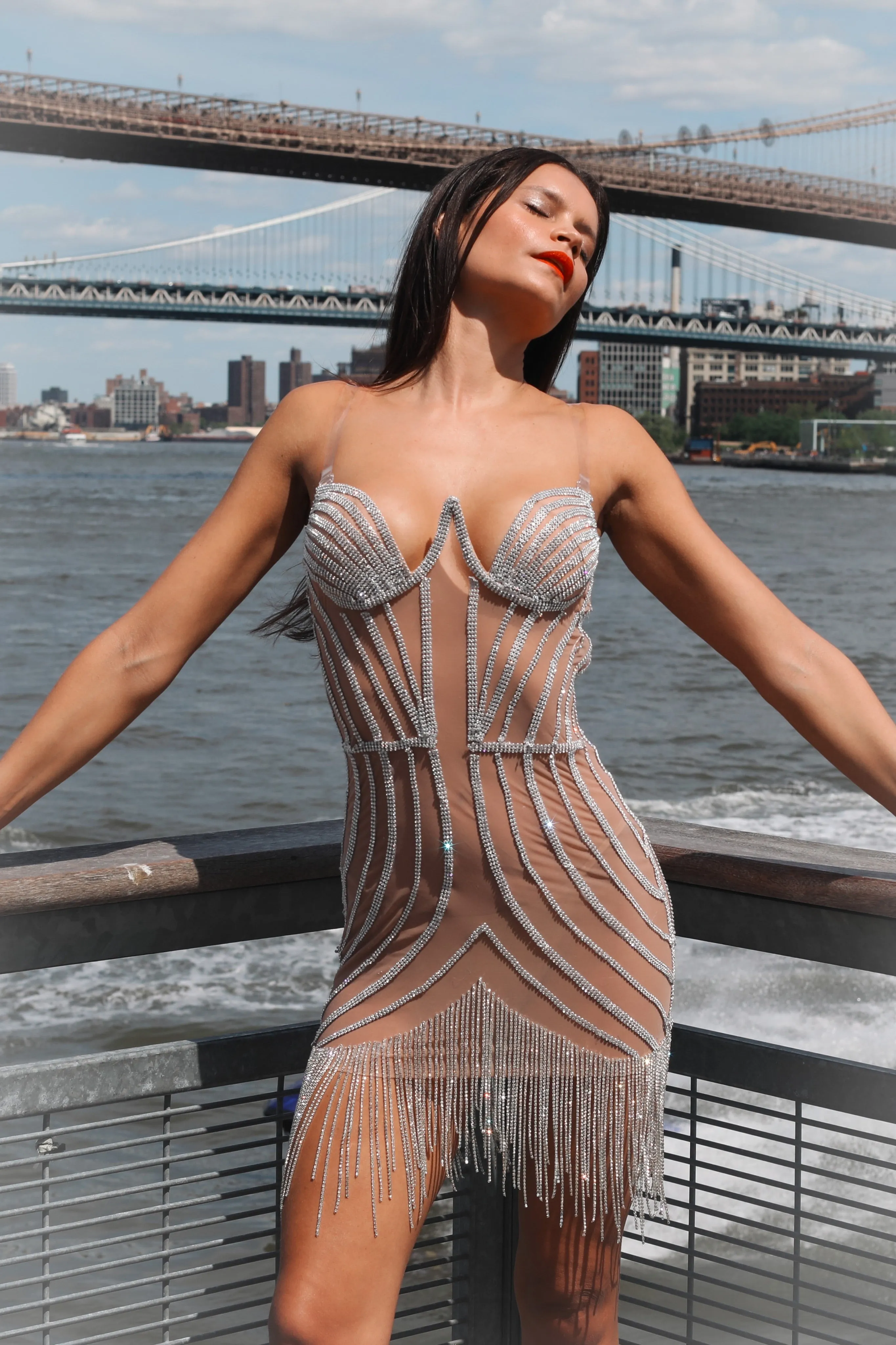 Baccarat Silver Fringed Dress