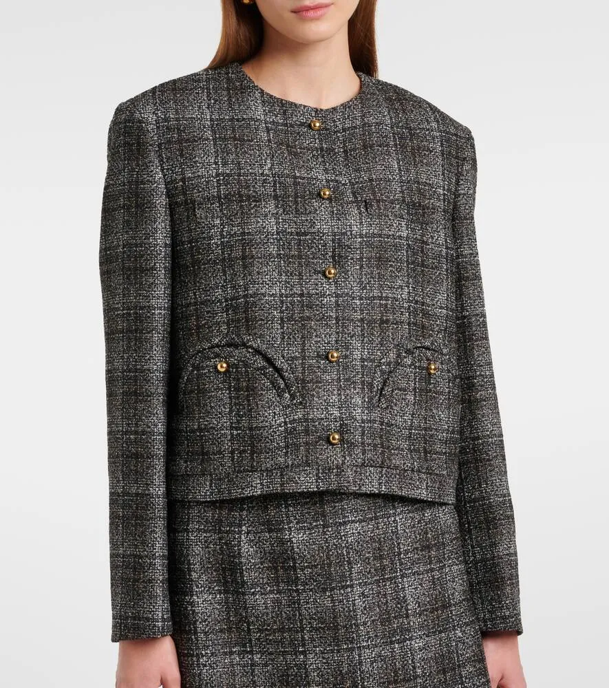 Blaze Milano Milano Lulua Shamo checked cropped wool-blend jacket