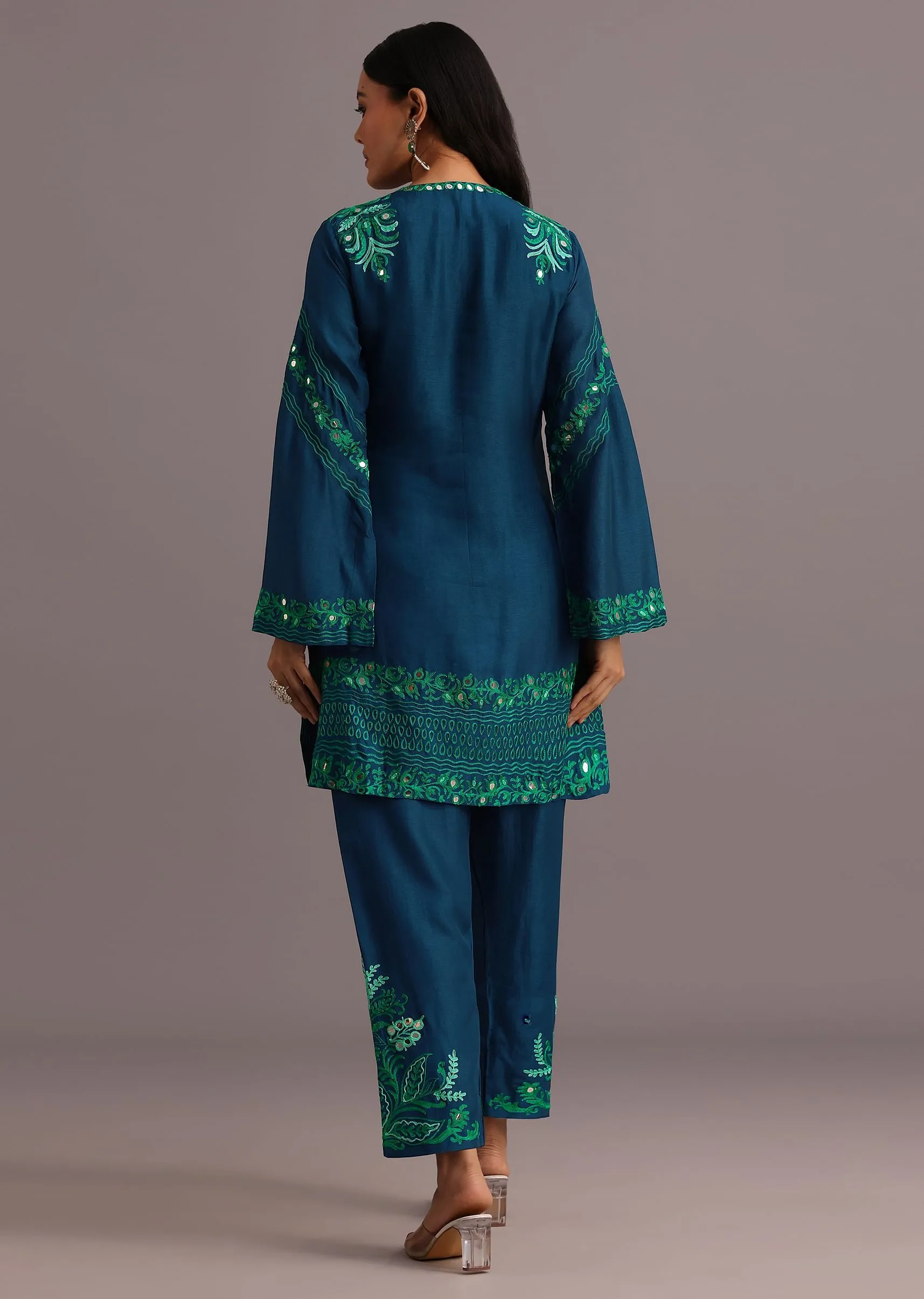 Blue Resham Work Co-ord Set