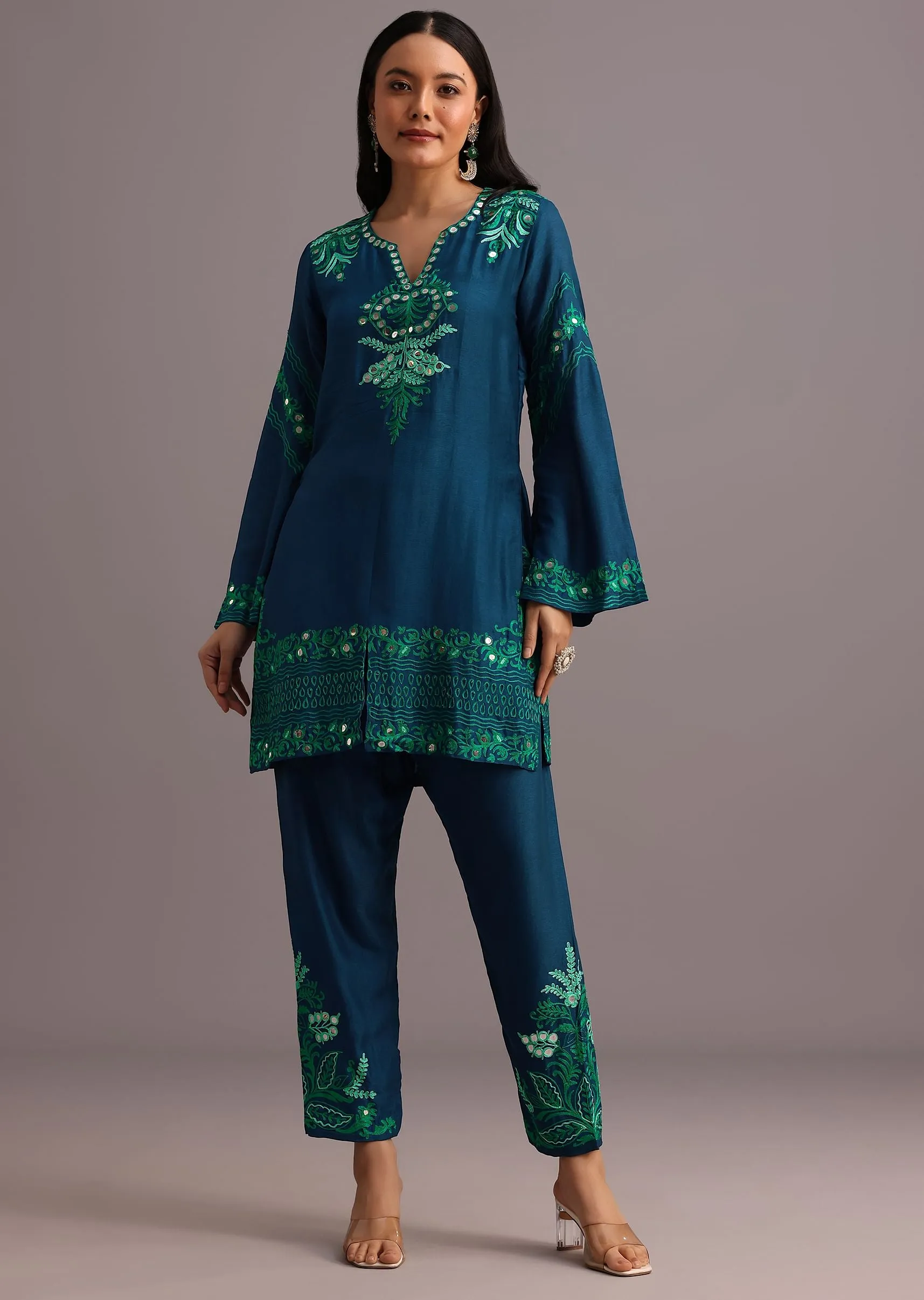 Blue Resham Work Co-ord Set