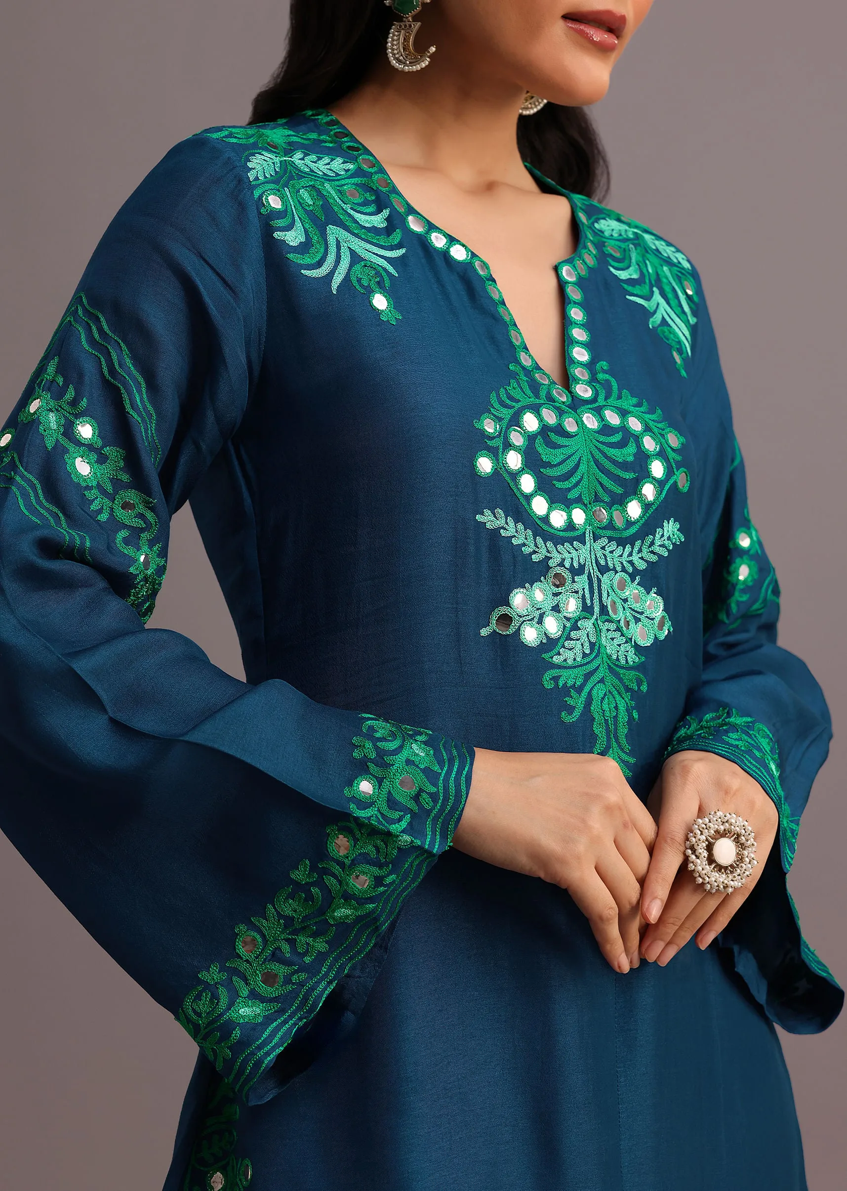 Blue Resham Work Co-ord Set