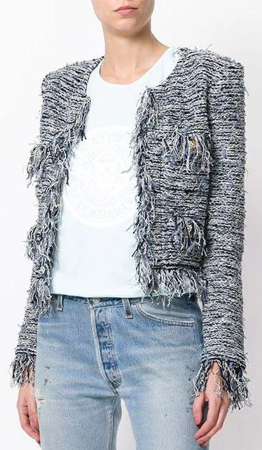 Boucl̩ Fringed Tweed Jacket