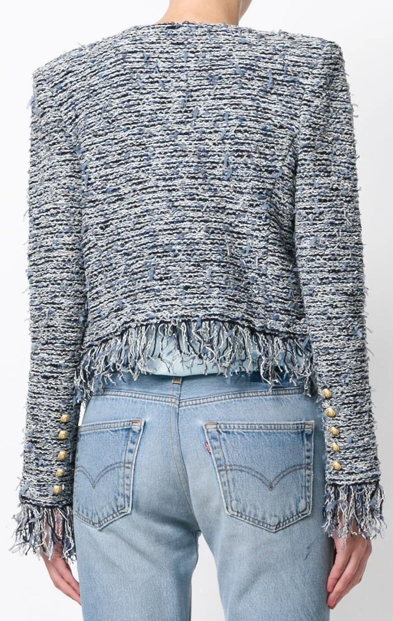 Boucl̩ Fringed Tweed Jacket