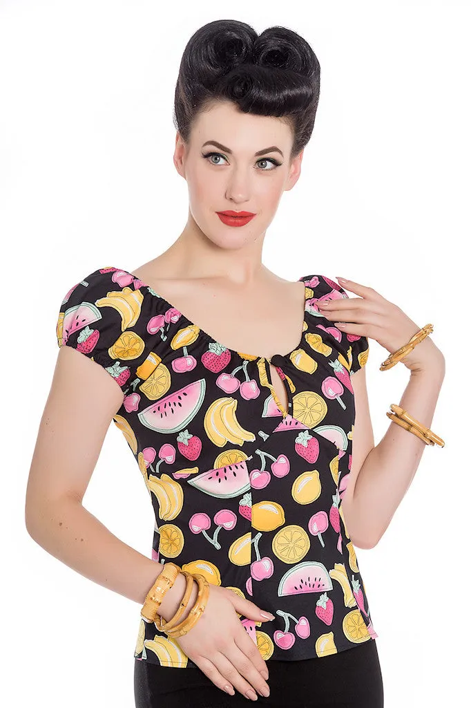 Carmen Fruit Peasant Top
