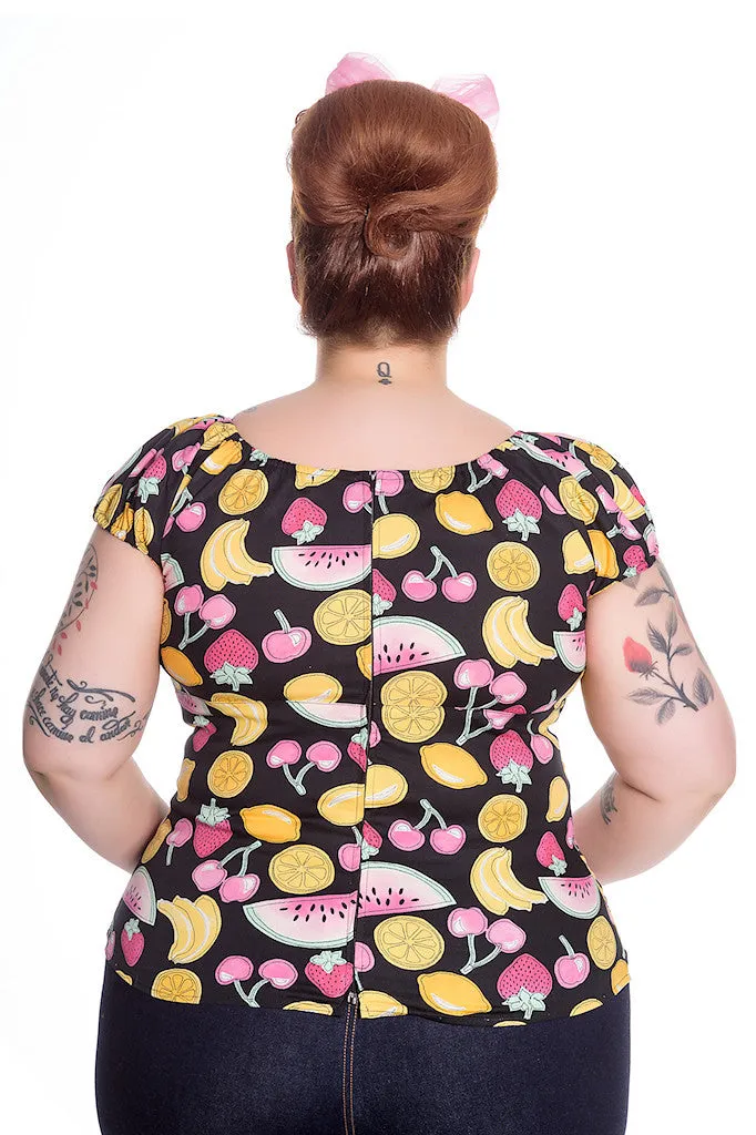 Carmen Fruit Peasant Top