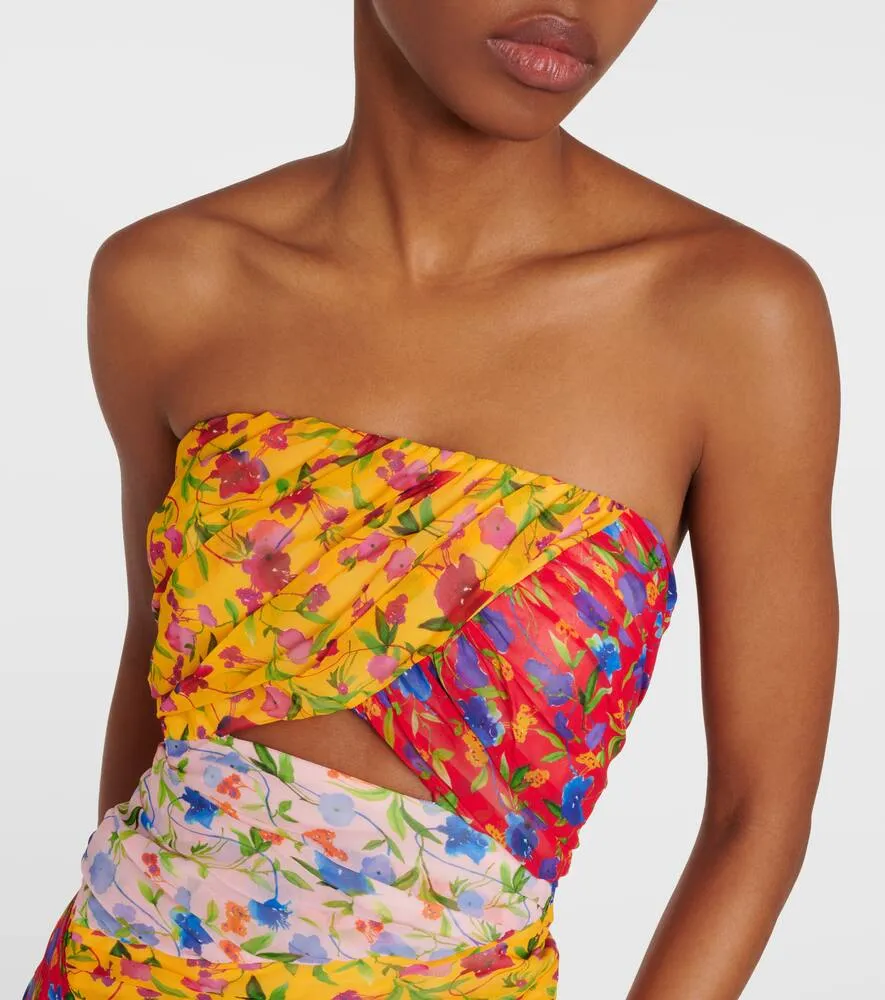 Carolina Herrera Floral strapless maxi dress