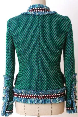 Contrast Fringed Tweed Jacket