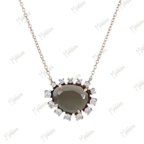 Diamond Fringed Smoky Necklace