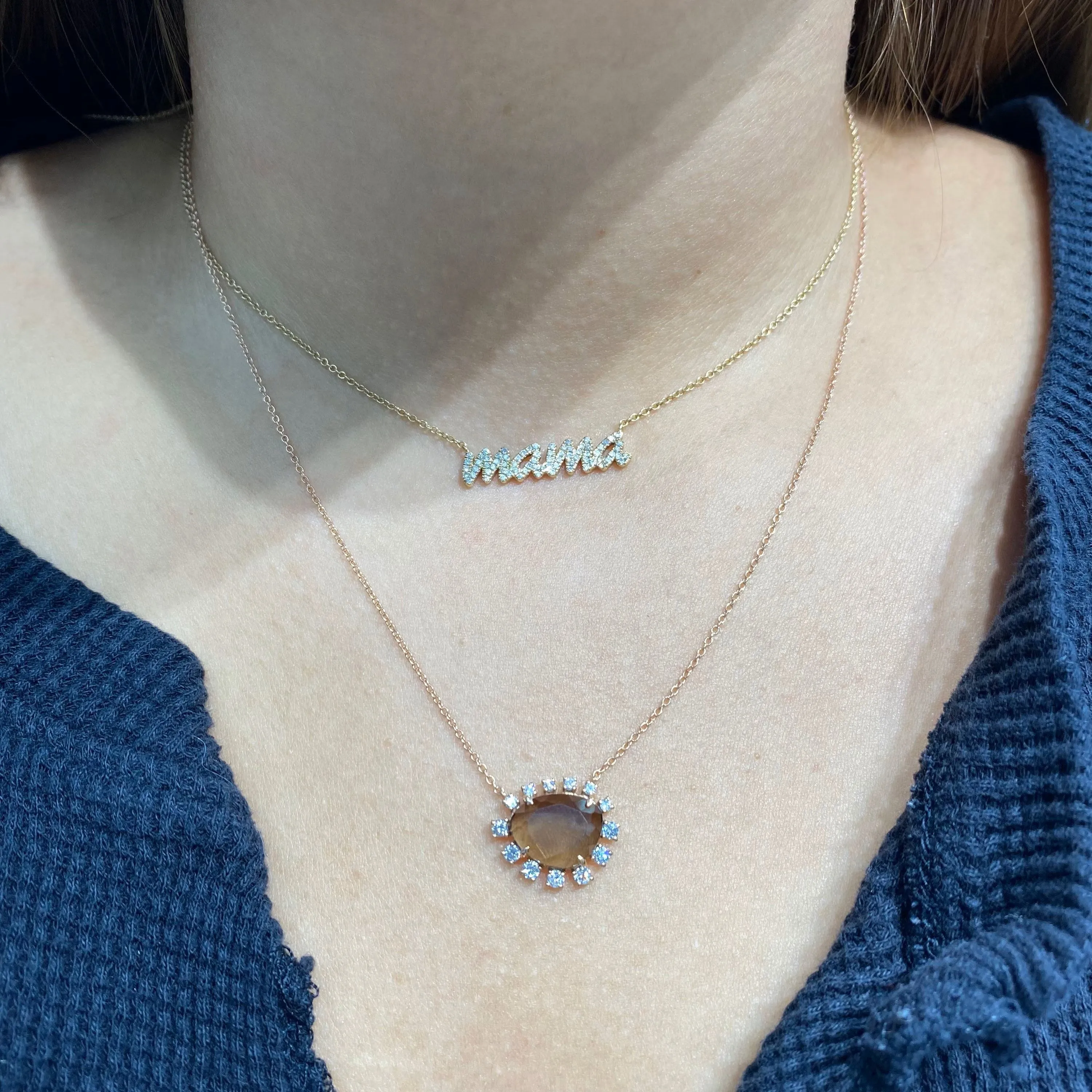 Diamond Fringed Smoky Necklace