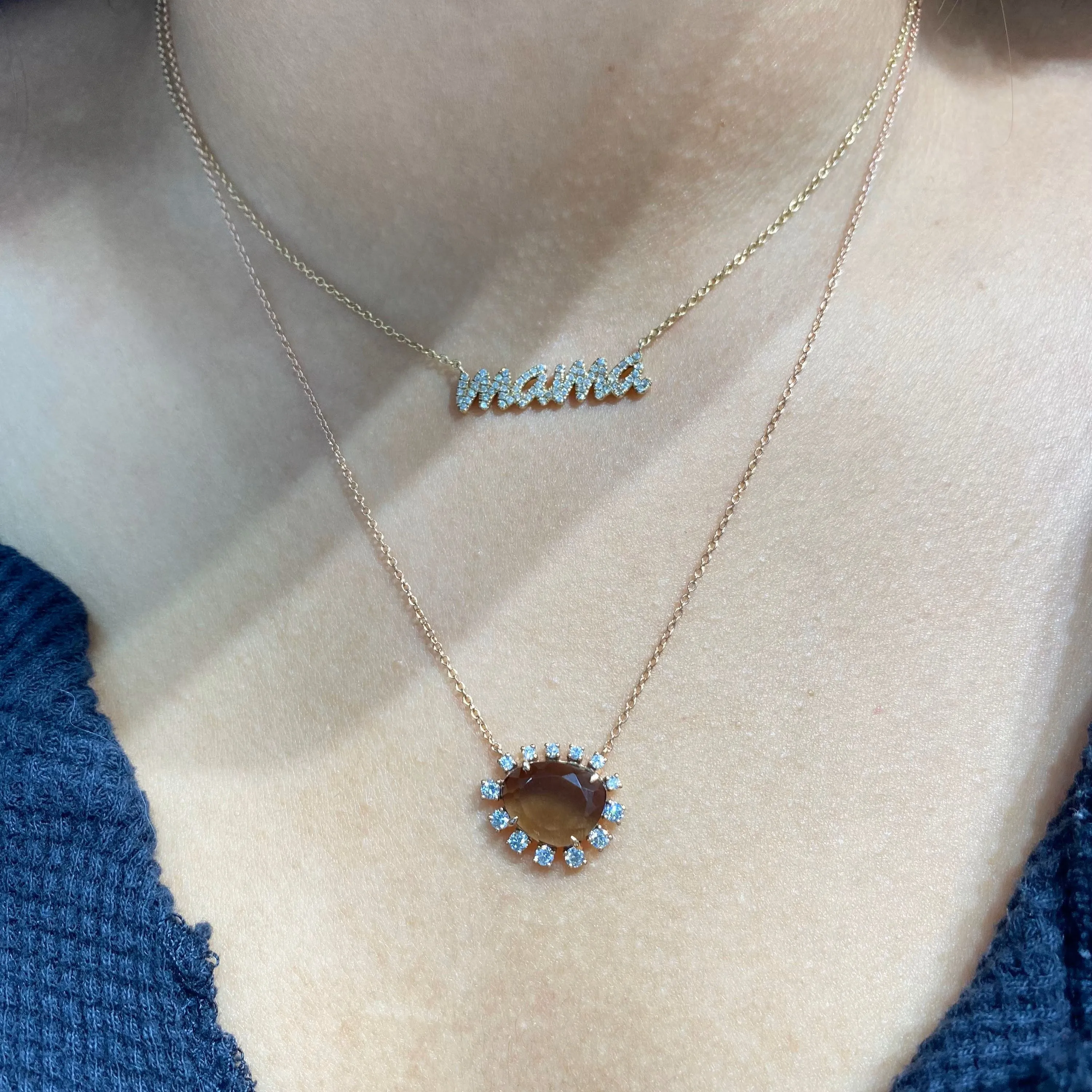 Diamond Fringed Smoky Necklace