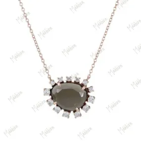 Diamond Fringed Smoky Necklace