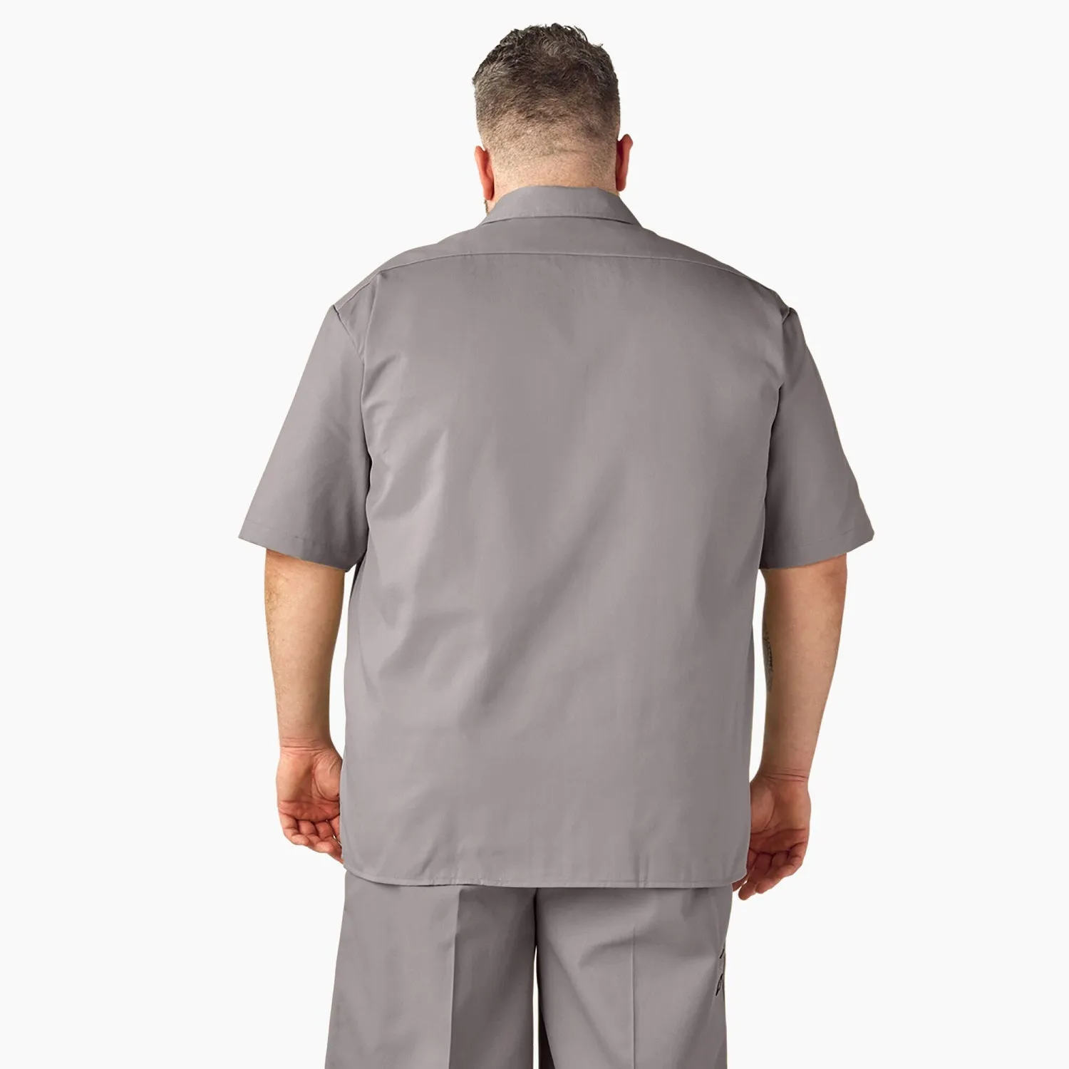Dickies Men's Short Sleeve Work Shirt_Silver