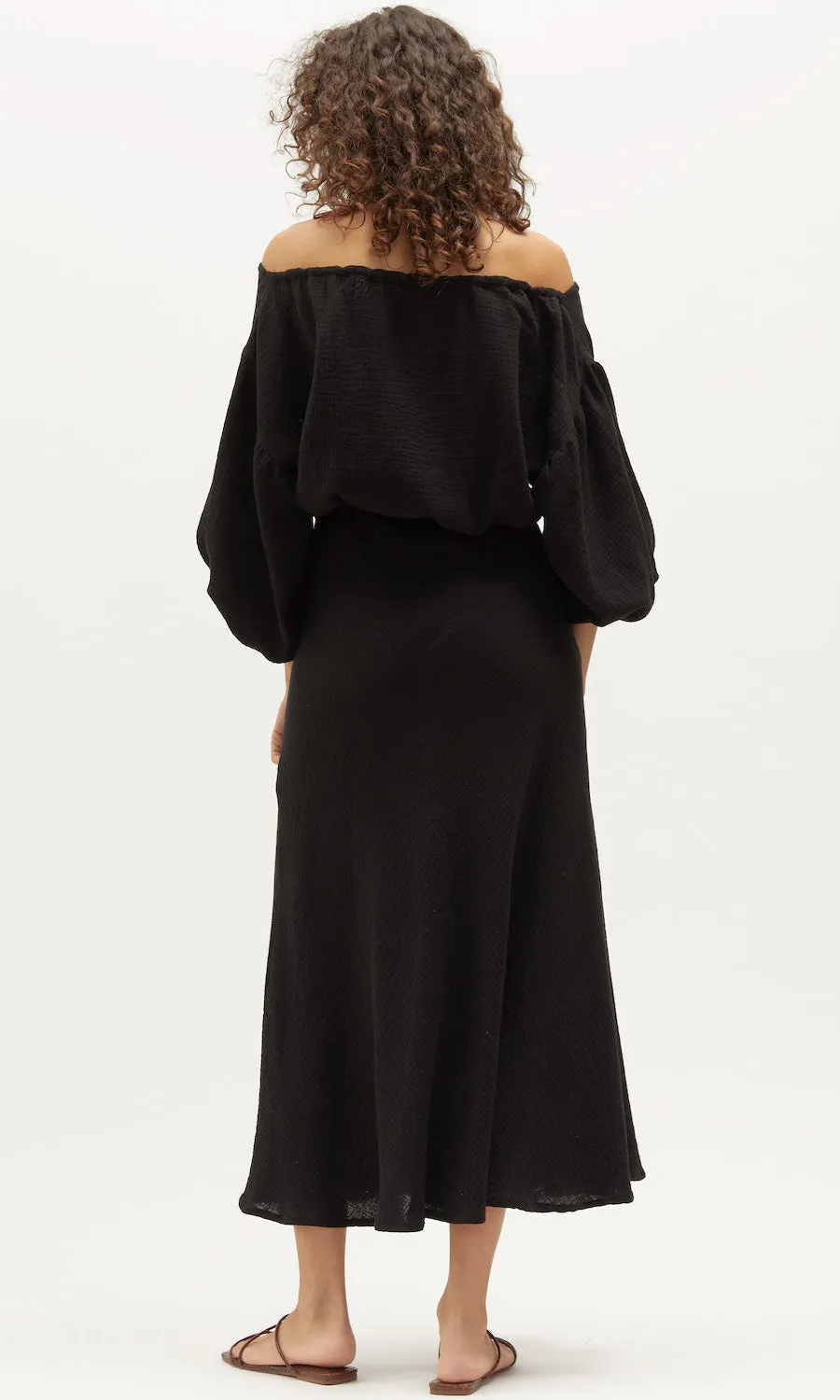 Dominique Louie Dress - Black Muslin