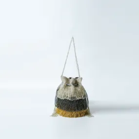 Drizzle Potli Bag With Japanese Bead Fringes In Silver, Grey And Golden  Online - Kalki Fashion