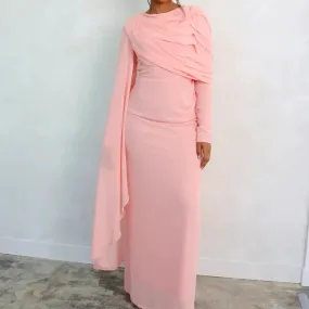 Formal Wear Dresses Pink Chiffon Pleated Long Sleeves Modest Evening Dress Stores With Prom Dresses Formal Women's Dresses