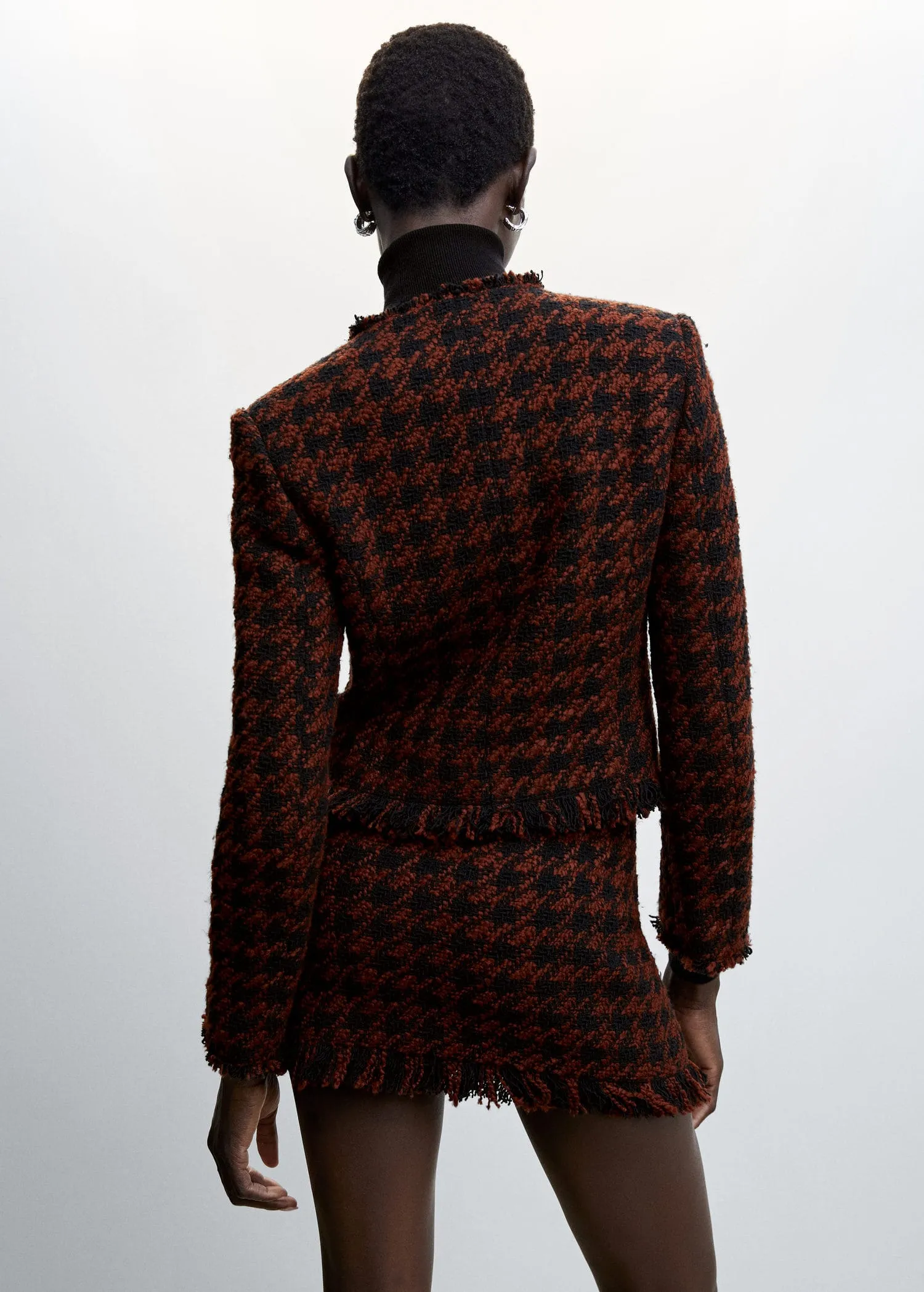 Fringed tweed jacket