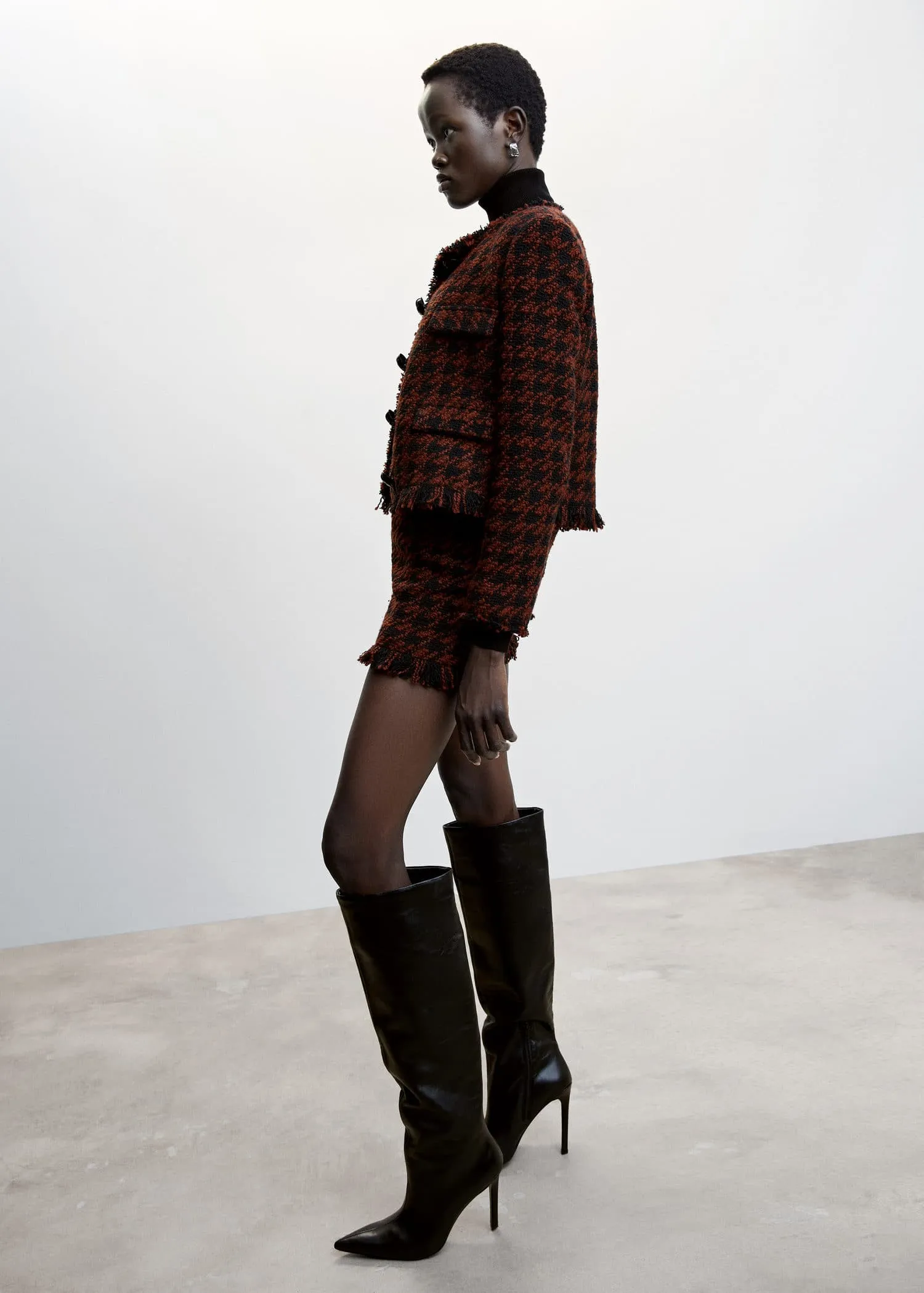 Fringed tweed jacket