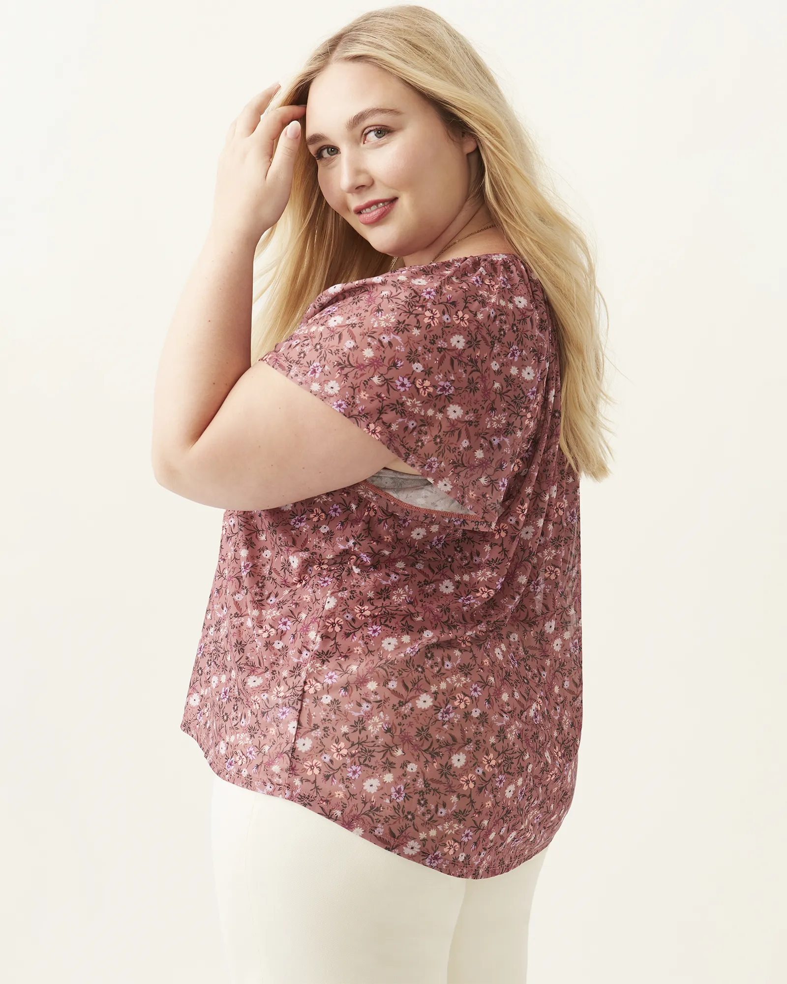 Lana Tassle Peasant Top | Mauve / Ivory