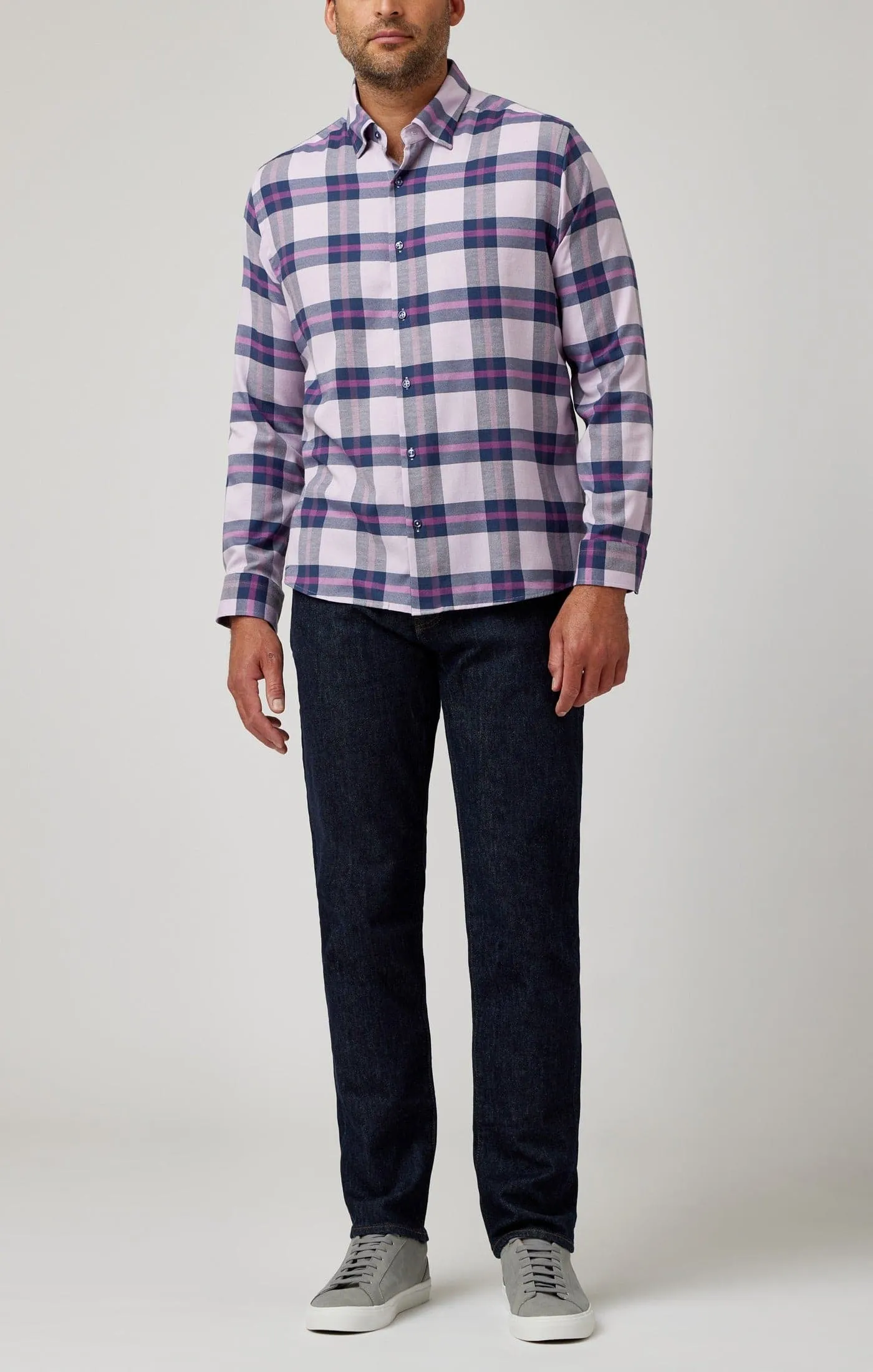 Lavender Tartan Plaid Drytouch Shirt