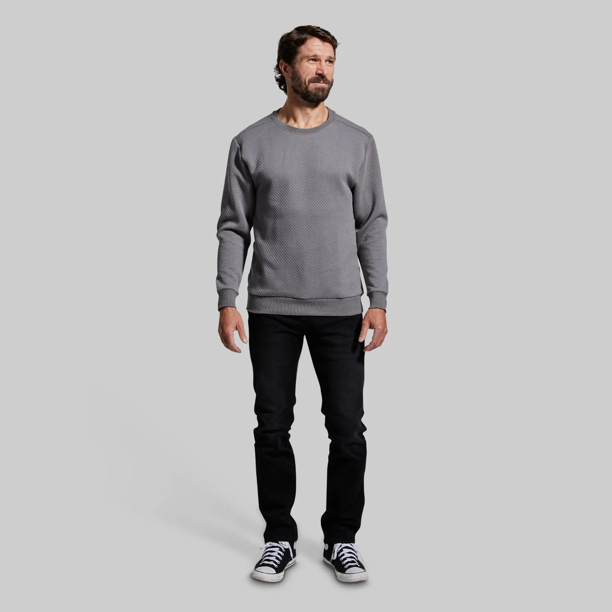 Men's Waffle Crewneck Pullover (Slate)