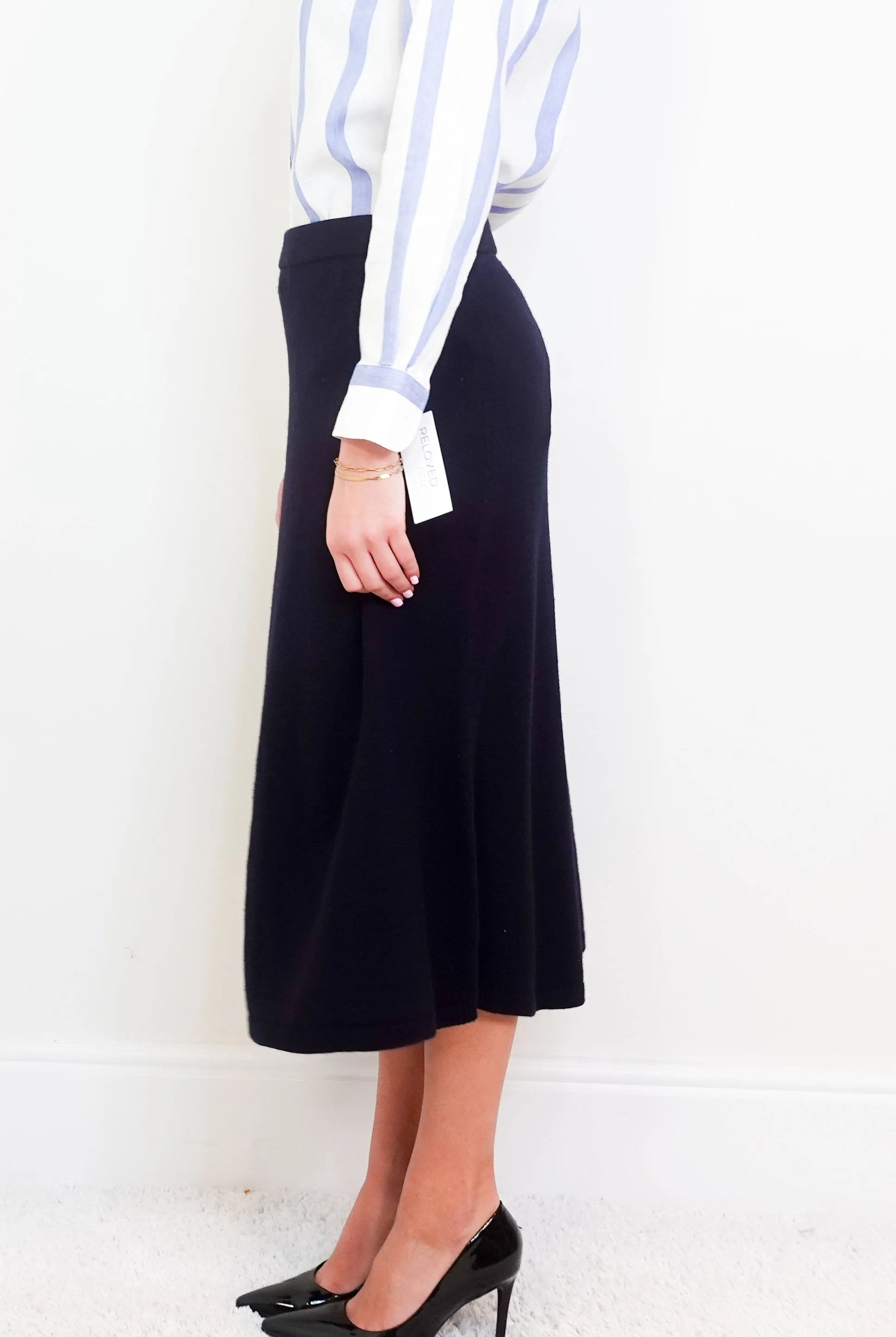 Navy Wool skirt RRP £250