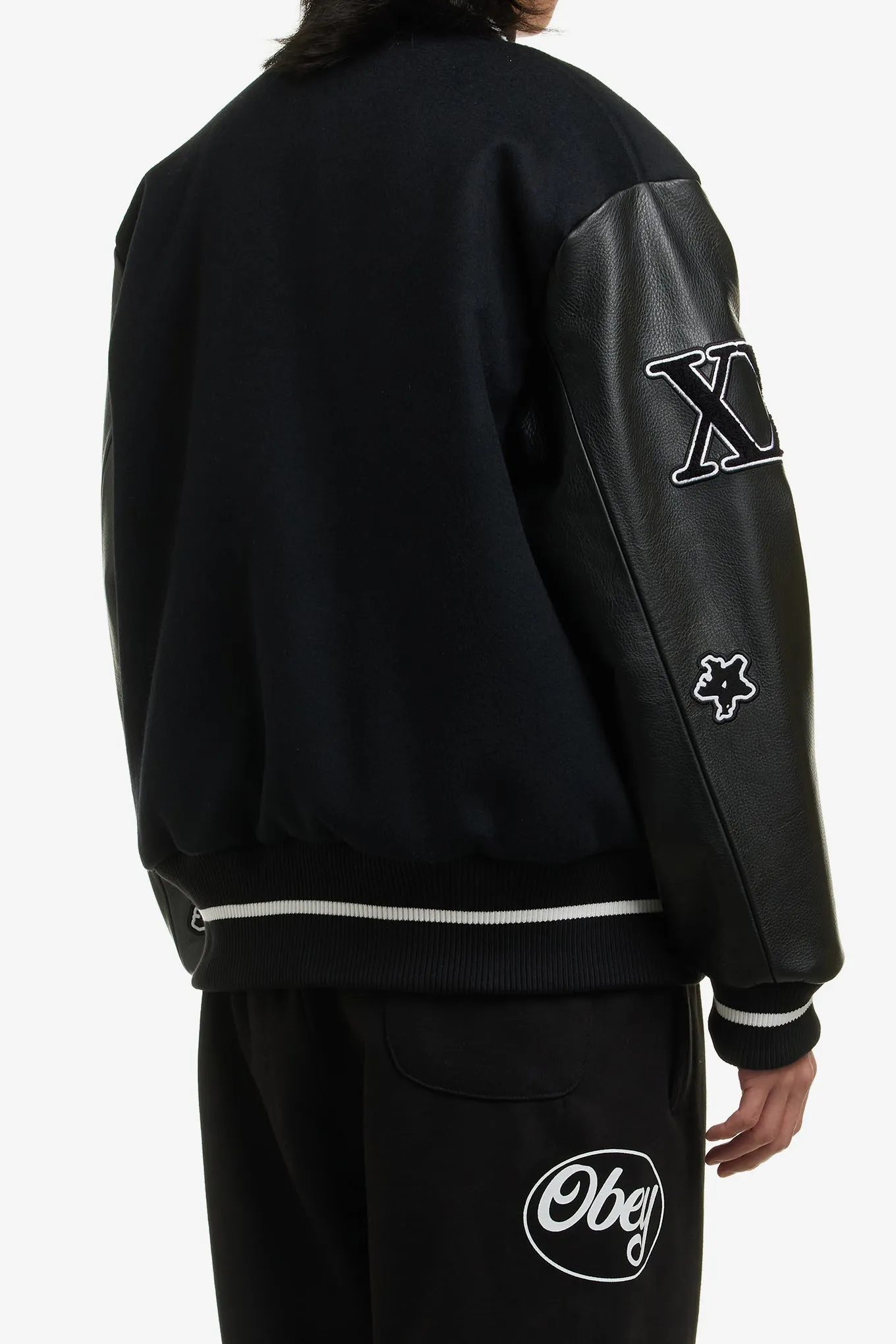 OBEY X WORKSOUT 20TH VARSITY JACKET