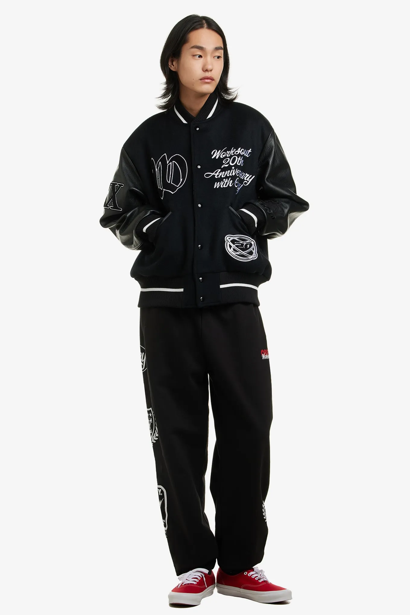 OBEY X WORKSOUT 20TH VARSITY JACKET