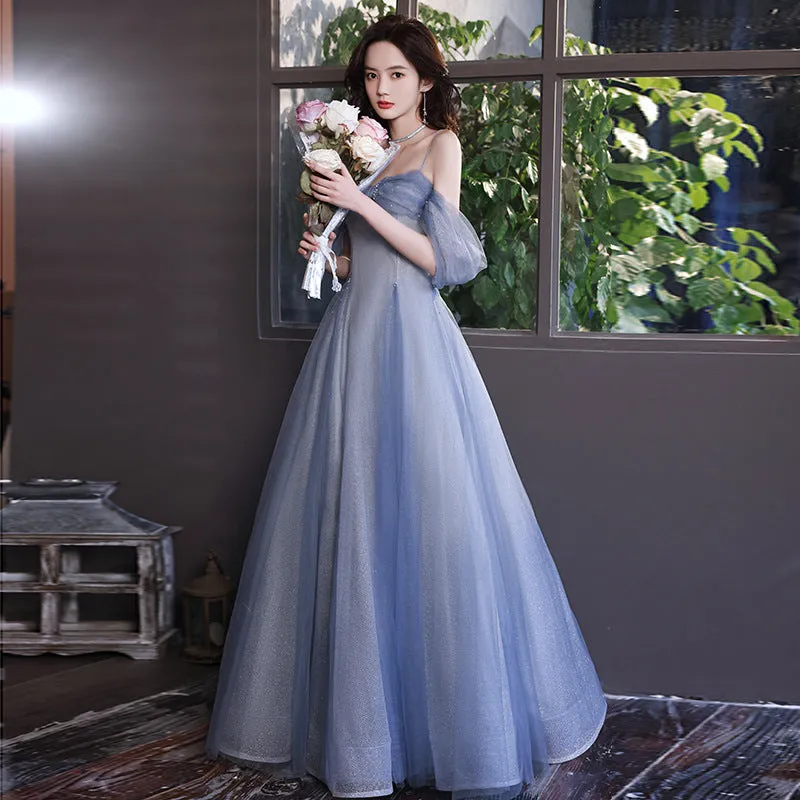 Off Shoulder Pink Fairy Prom Dress Sweet Party Gown A Line Formal Dress 593