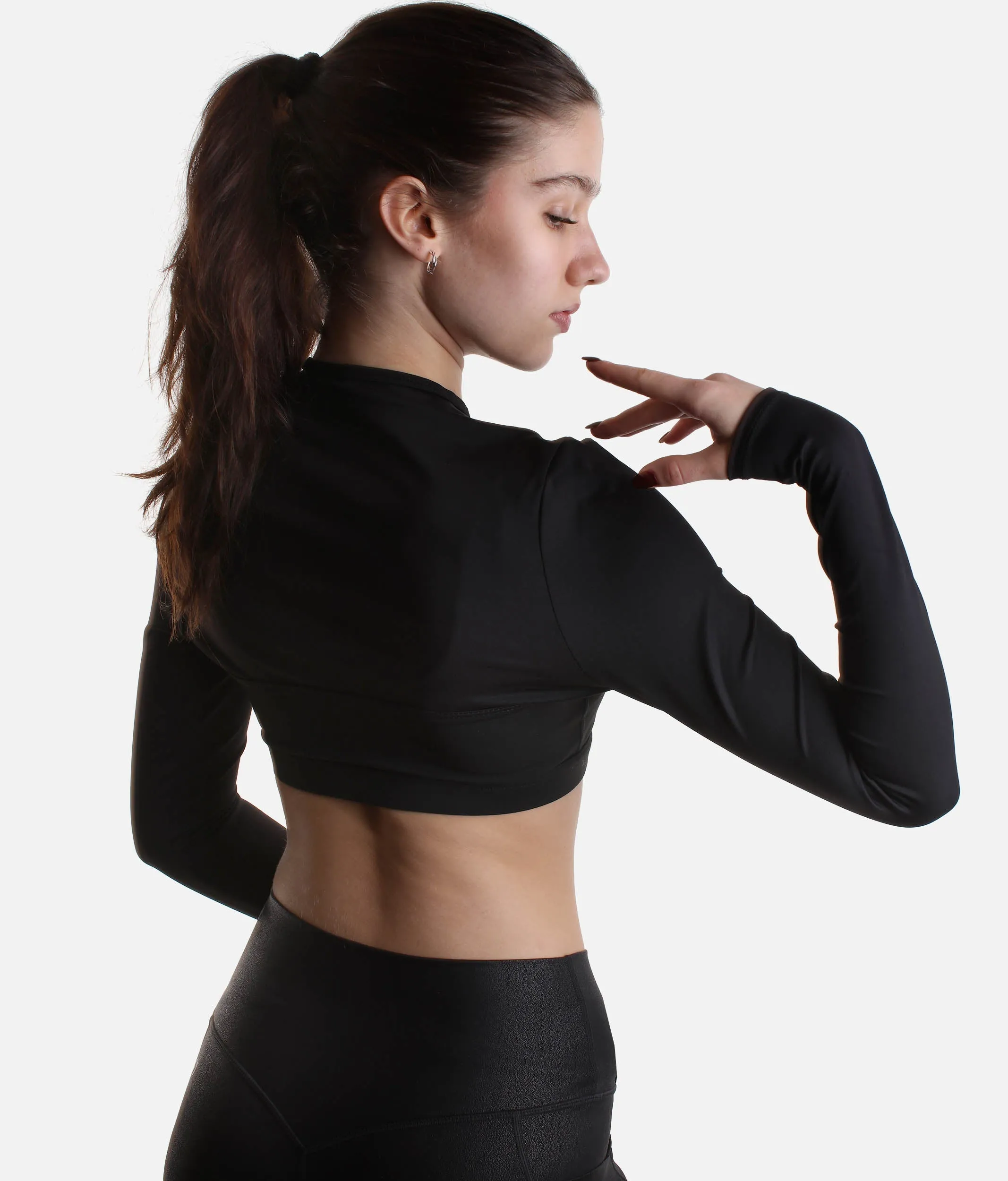 Performance Shrug, Curved Hem and Crew Neck Design - 12141W