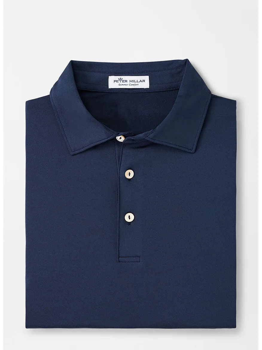 Peter Millar Solid Performance Jersey Polo in Navy [Sean Self Collar]