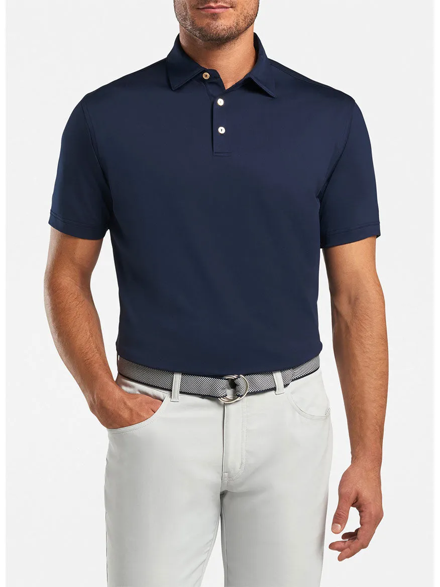 Peter Millar Solid Performance Jersey Polo in Navy [Sean Self Collar]