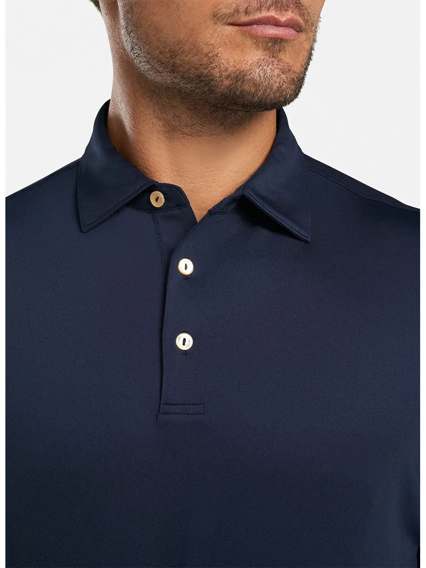 Peter Millar Solid Performance Jersey Polo in Navy [Sean Self Collar]