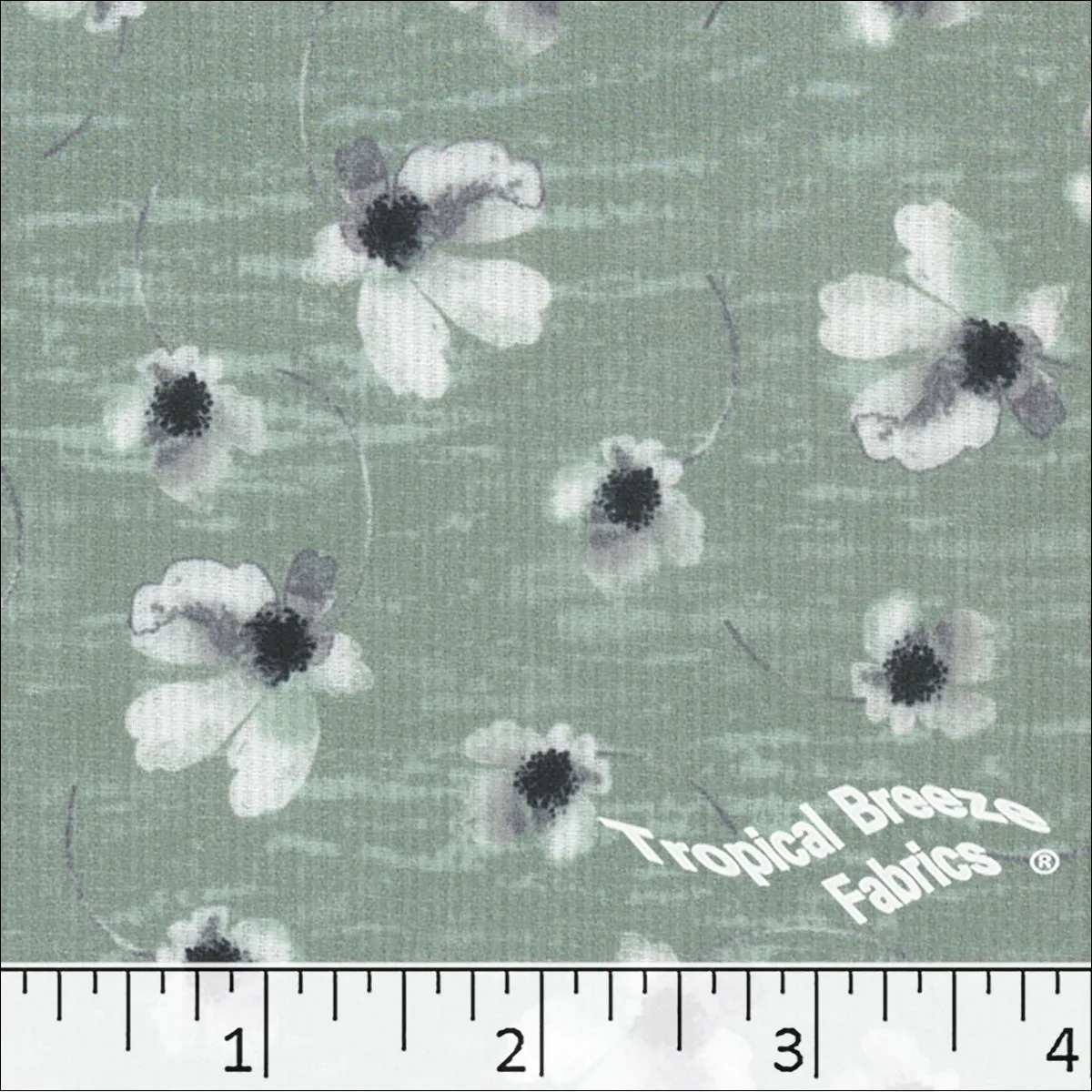 Pick Stripe Floral Print Polyester Fabric 042512