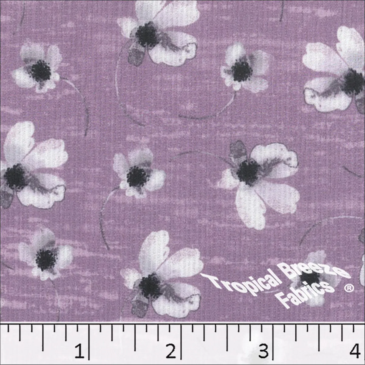 Pick Stripe Floral Print Polyester Fabric 042512