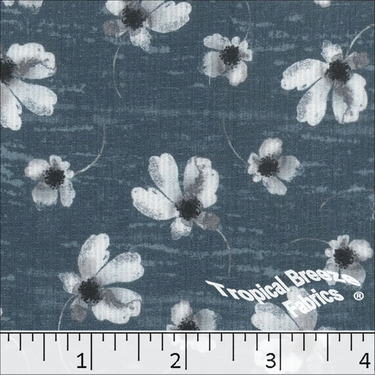 Pick Stripe Floral Print Polyester Fabric 042512