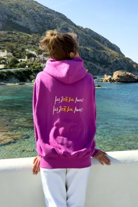 "Meltemi mou" Orchid Purple Hoodie 𝗢𝗻𝗲 𝗦𝗶𝘇𝗲