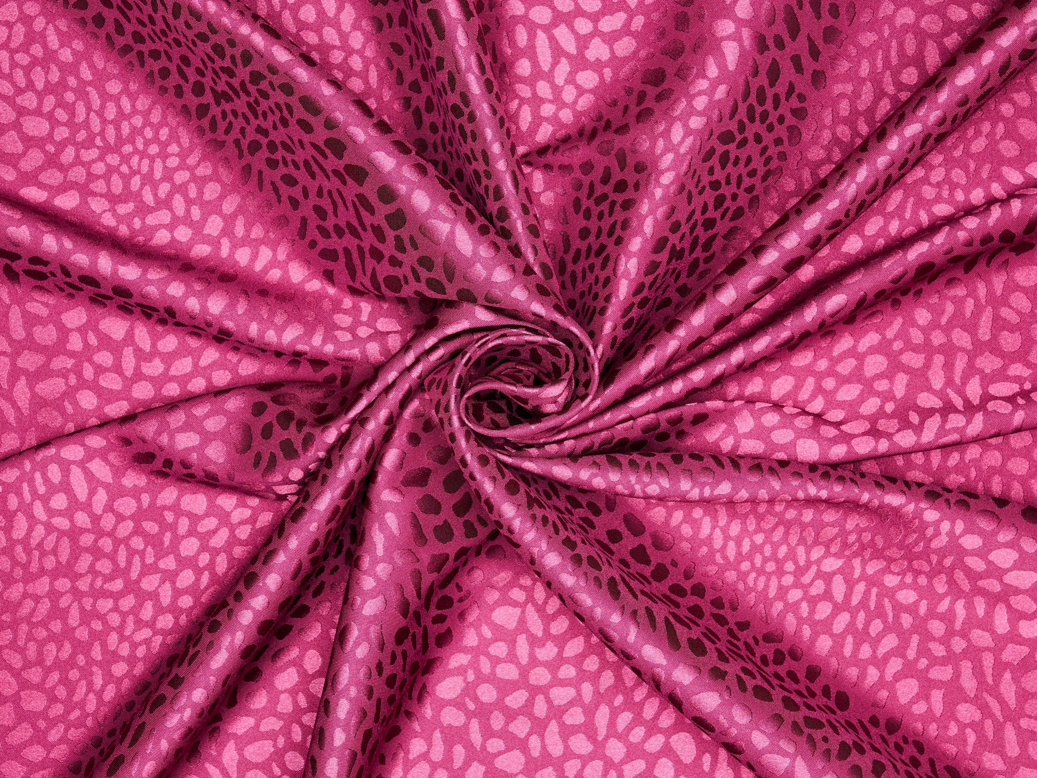 SILKY JACQUARD SATIN fabric by the yard - small Cheetah jacquard pattern -  flowy fabric