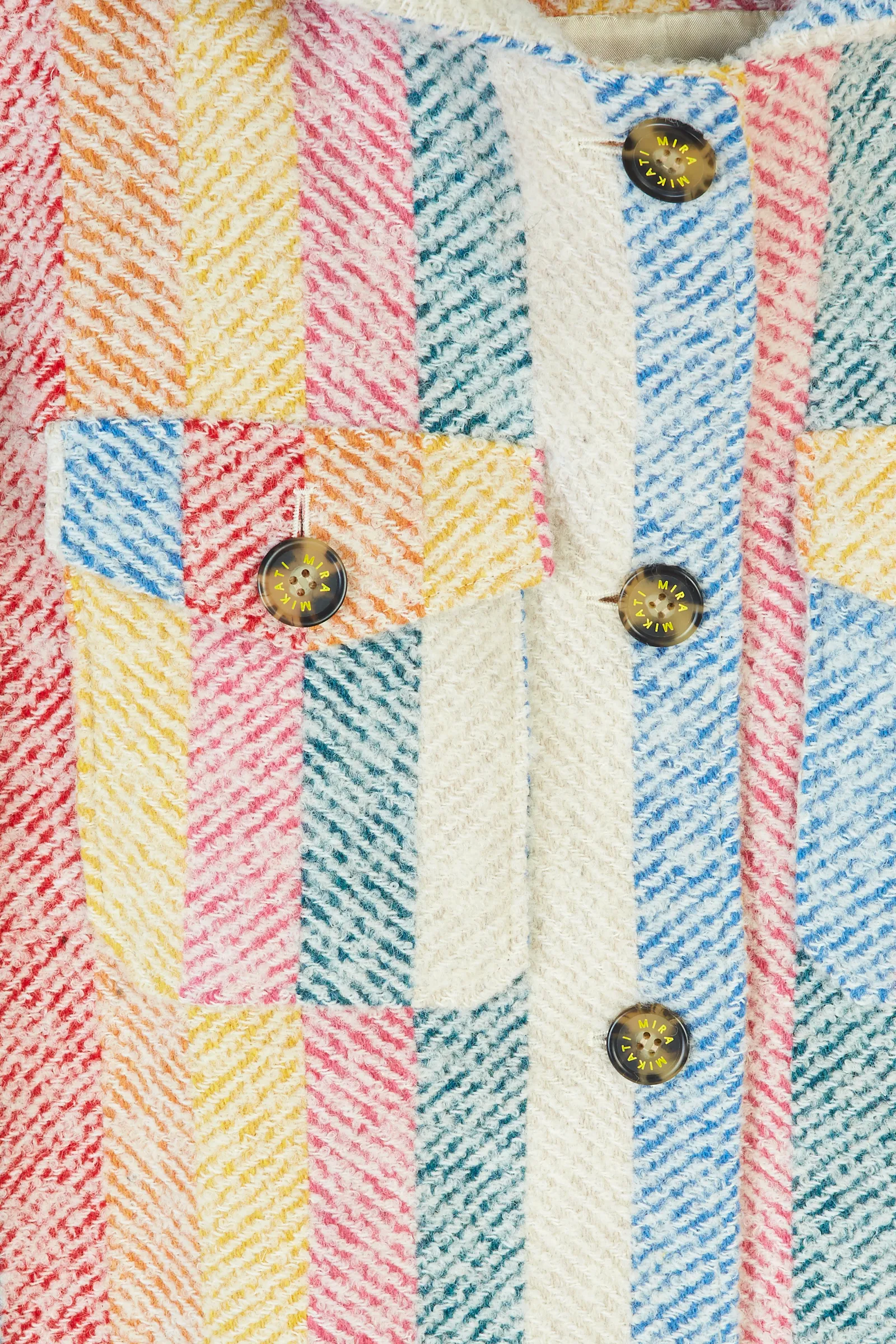 Stripe Blanket Fringe Hooded Jacket