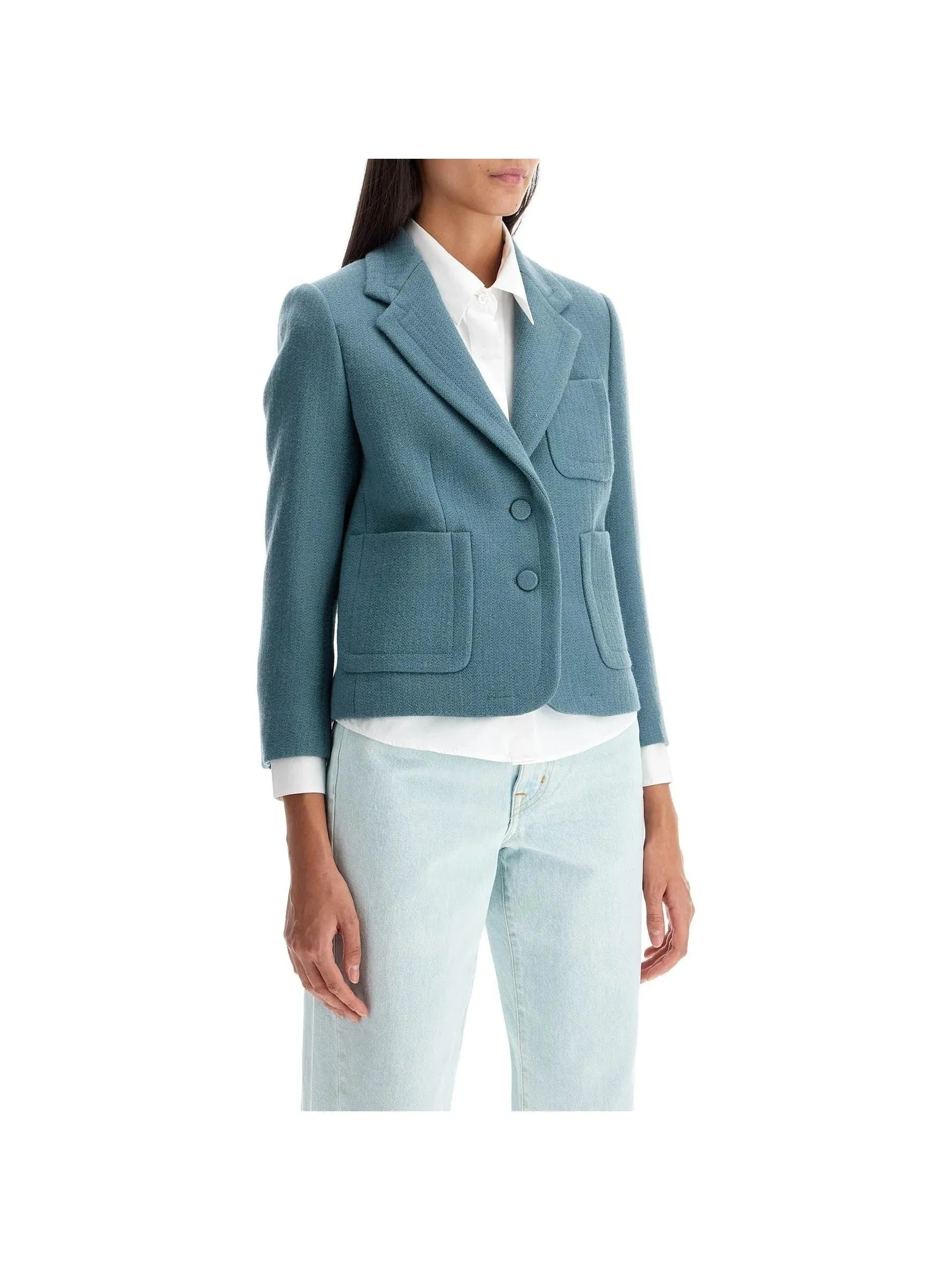 Tailored Jacket in Crepe Wool