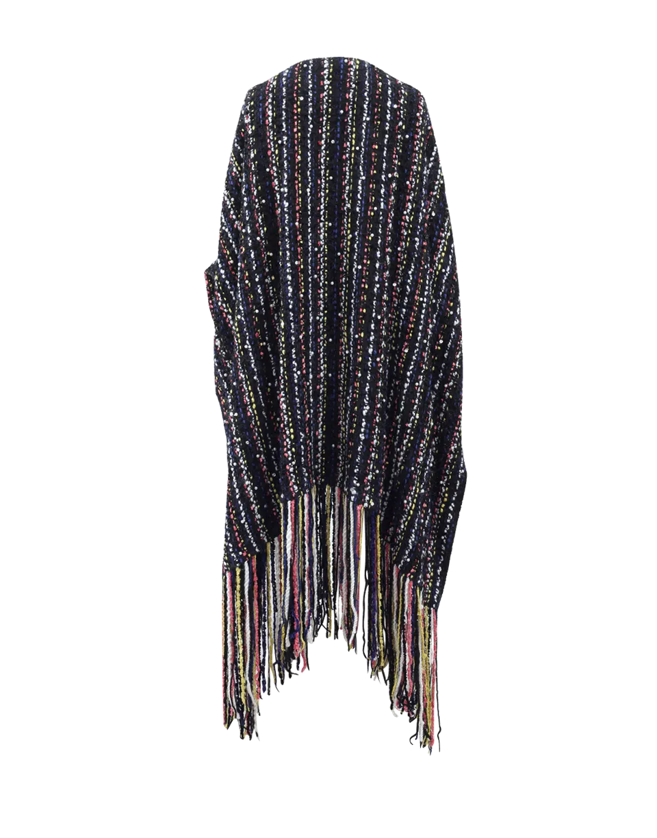 Tweed Fringe Poncho