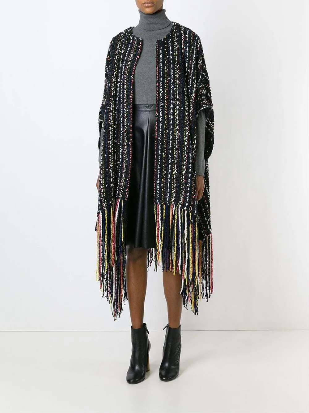 Tweed Fringe Poncho