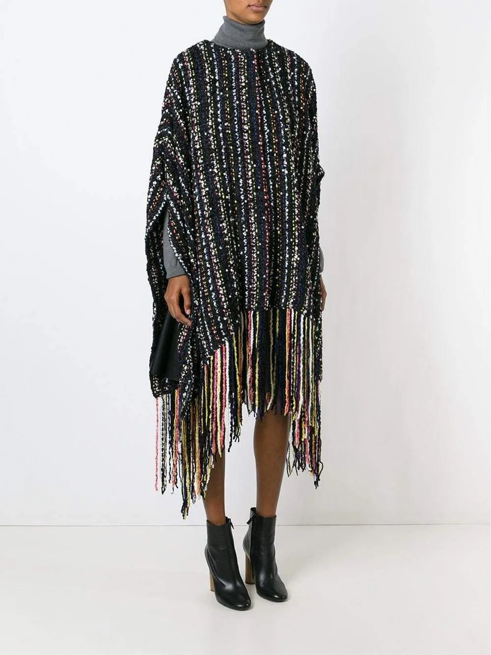 Tweed Fringe Poncho