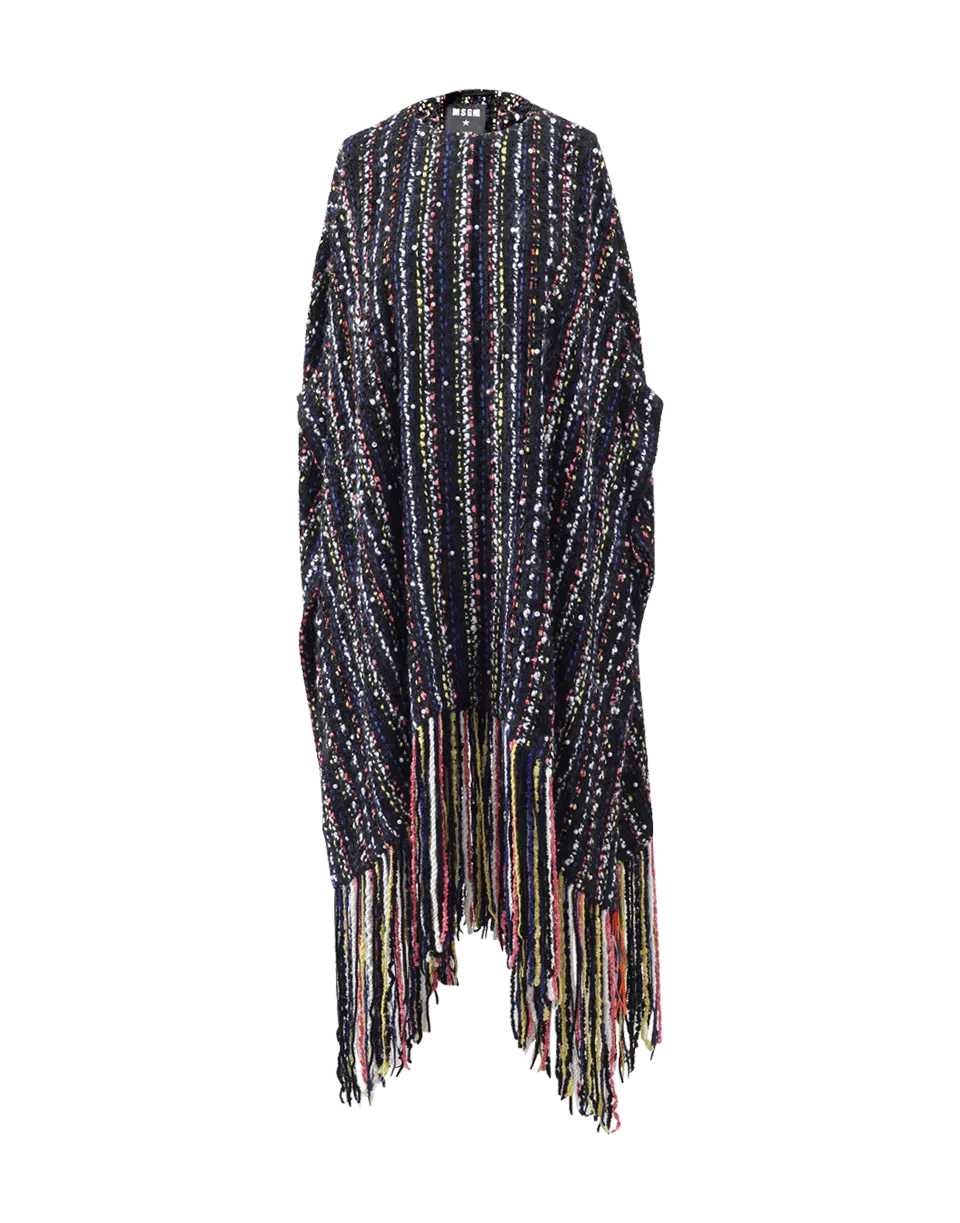 Tweed Fringe Poncho