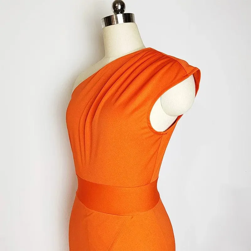 Woman Gala Dresses Sexy One Shoulder Formal  Cocktail Coquette Front Slit Prom Dress