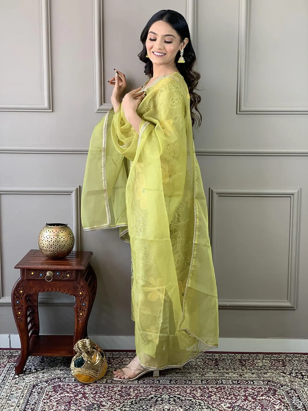 Women's Designer Party Wear Pure Soft Heavy Muslin Silk Salwar Suite