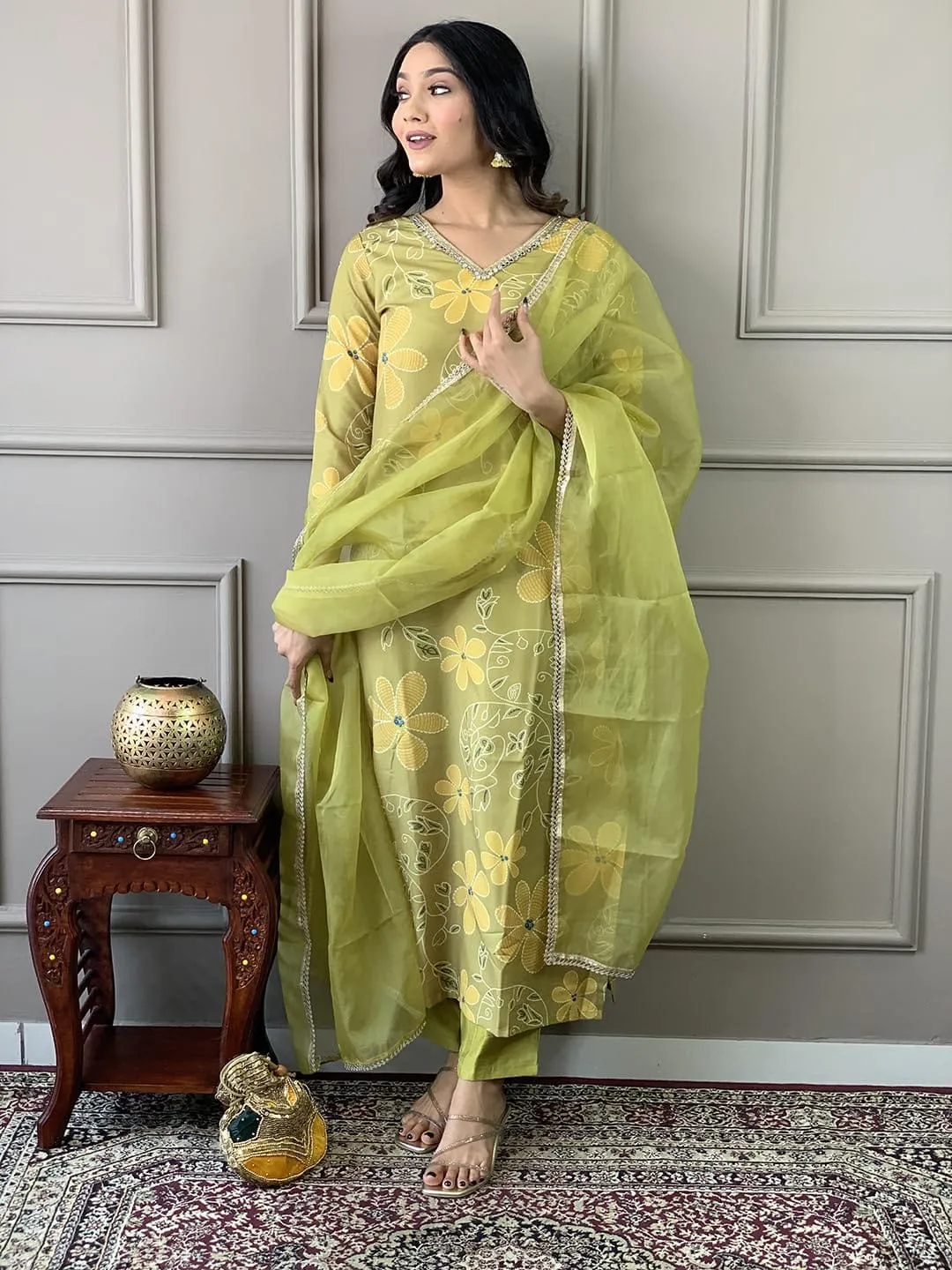 Women's Designer Party Wear Pure Soft Heavy Muslin Silk Salwar Suite