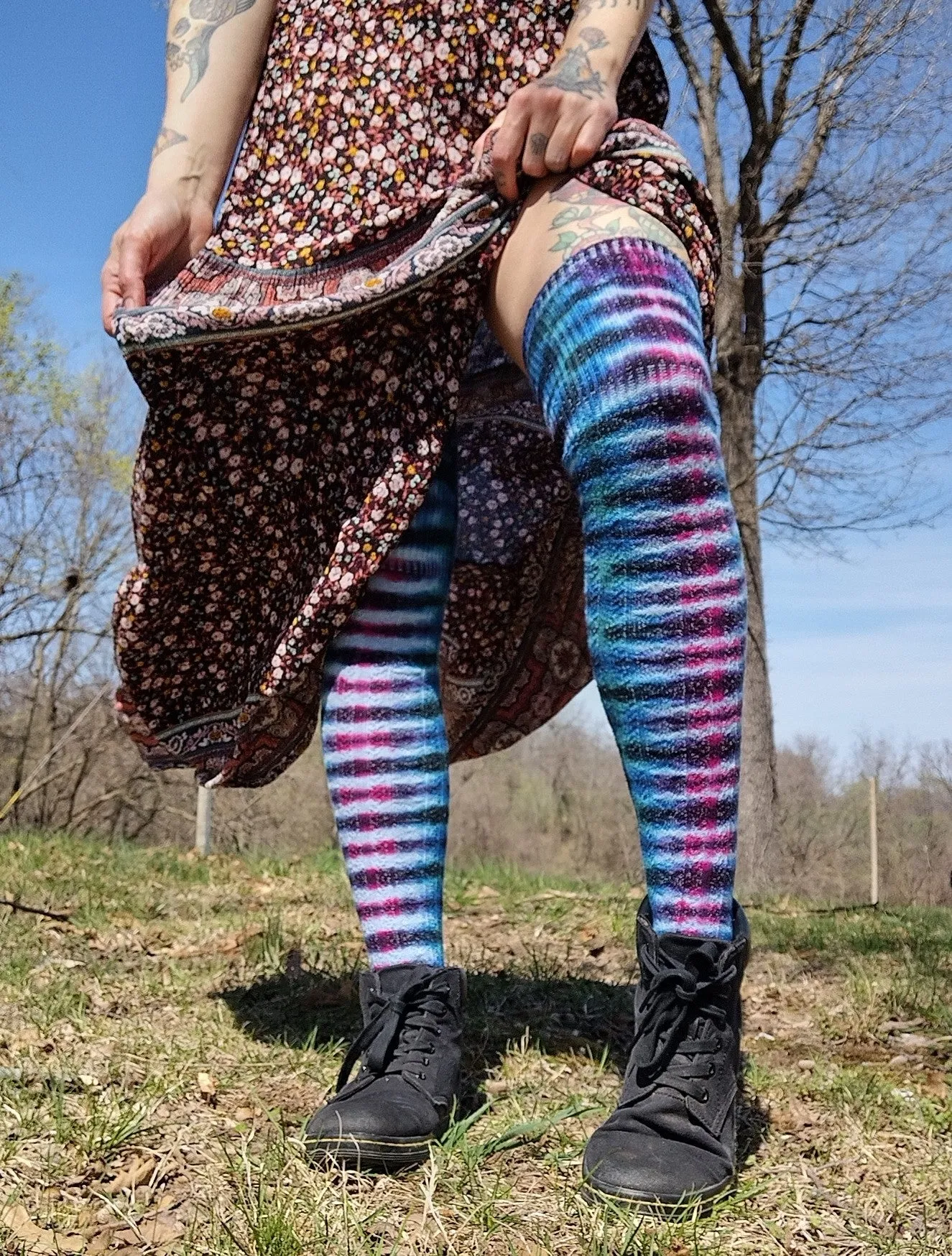 Womens Noxious Thigh High Socks