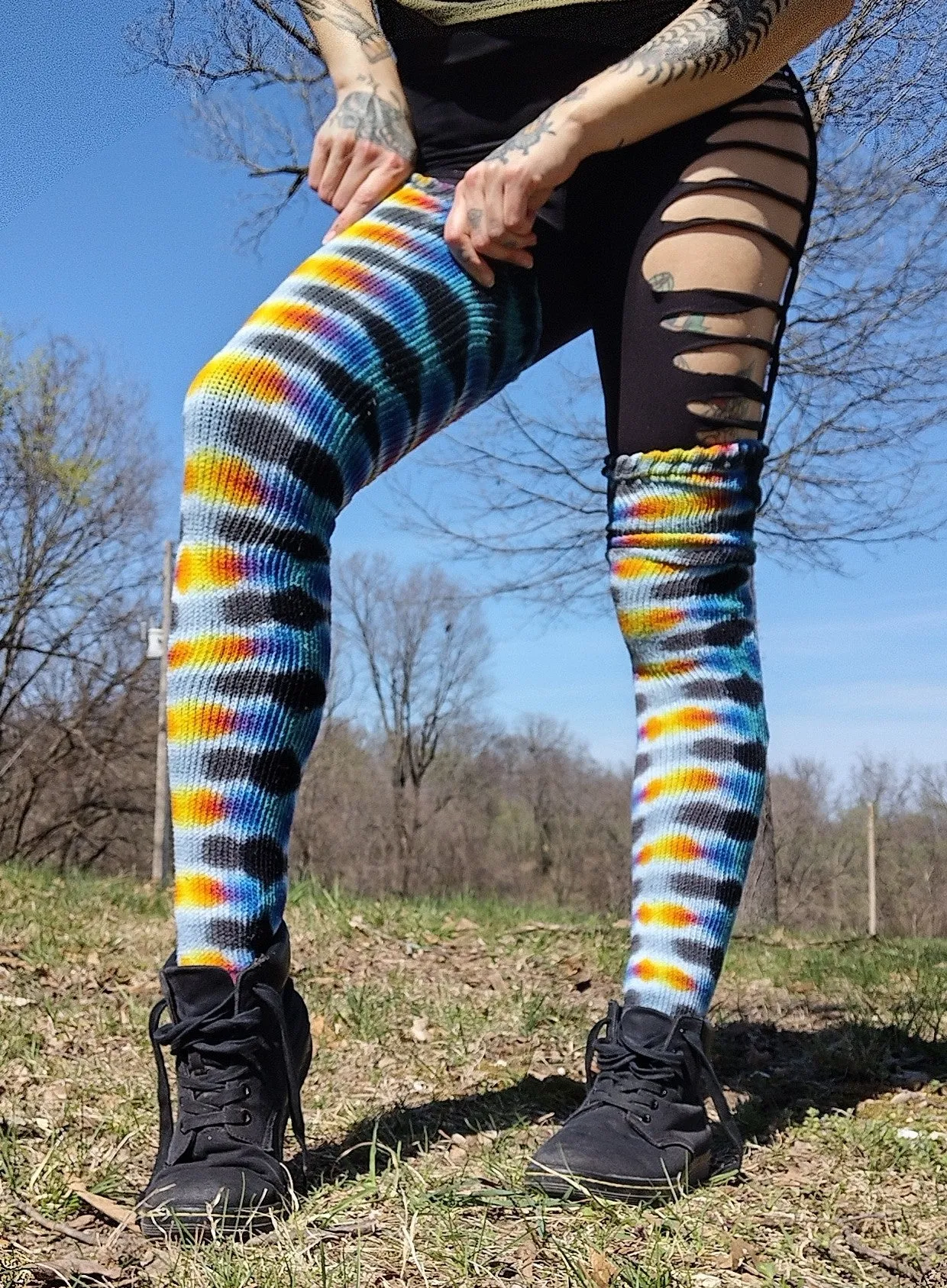 Womens Noxious Thigh High Socks